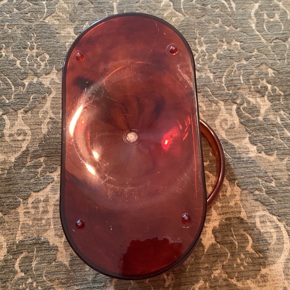 VINTAGE 1950’s TORTOISE-LOOK LUCITE BOX BAG:AMBER WITH SWING HANDLE :HANDBAG - Picture 5 of 6